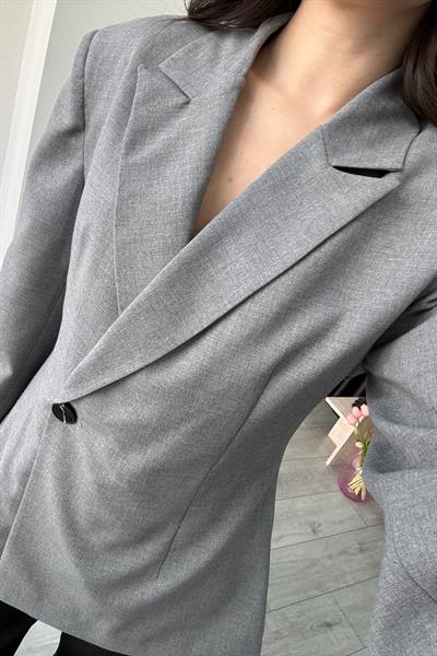 Belden Oturtmalı Antrasit Kruvaze Blazer Ceket