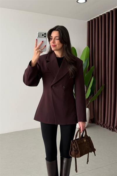 Range Mürdüm Kruvaze Belden Oturtmalı Blazer