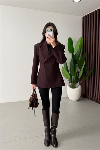 Range Mürdüm Kruvaze Belden Oturtmalı Blazer