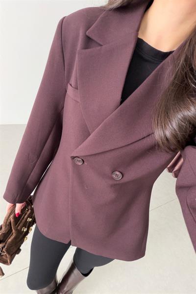 Range Mürdüm Kruvaze Belden Oturtmalı Blazer