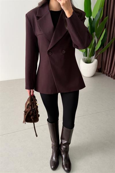 Range Mürdüm Kruvaze Belden Oturtmalı Blazer
