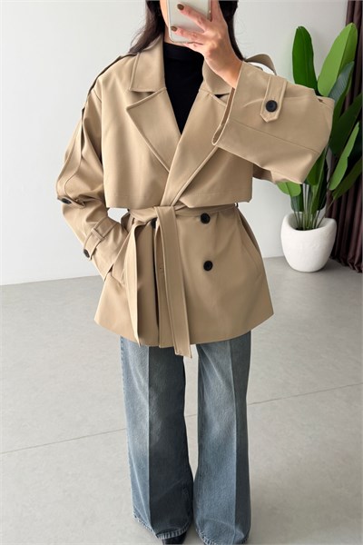 Reena Camel Apoletli Ara Boy Trençkot