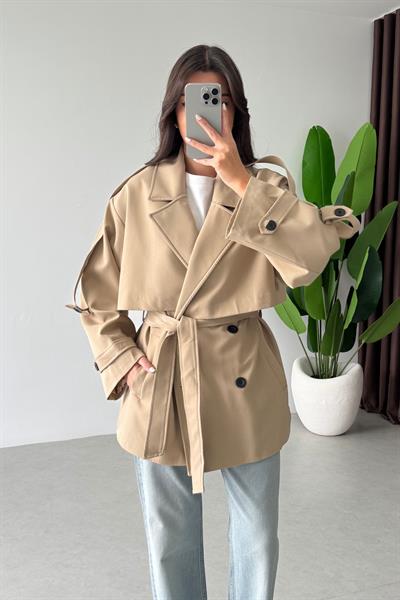 Reena Camel Premium Midi Boy Trençkot