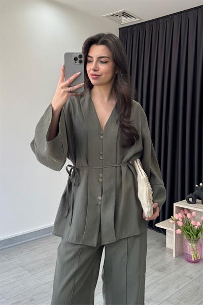 Riva Haki Bağlama Detay Modal Takım
