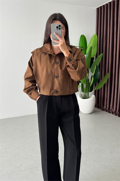Robbie Taba Nubuk Crop Ceket
