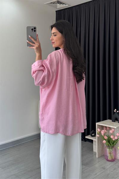 Roly Pembe Tensel Gömlek