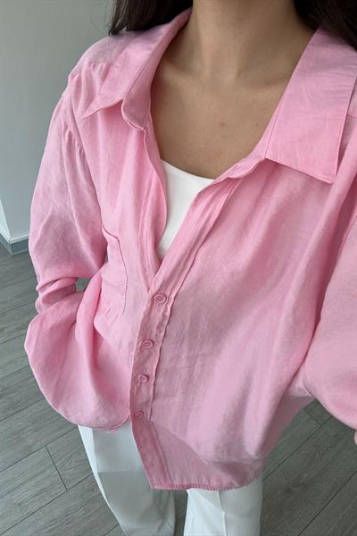 Roly Pembe Tensel Gömlek