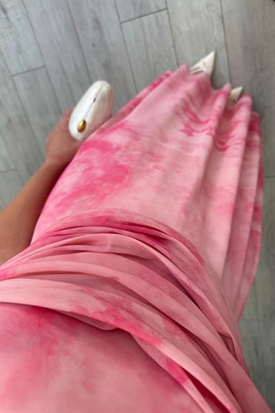 Rose Pembe Askılı Tül Elbise 