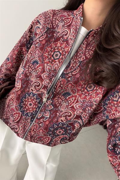 Sarah Etnik Desen Bomber Ceket