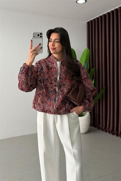 Sarah Etnik Desen Bomber Ceket