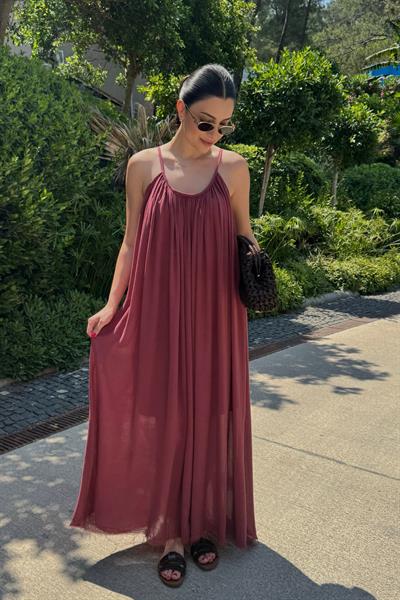 Solea Bordo Askılı Tül Elbise