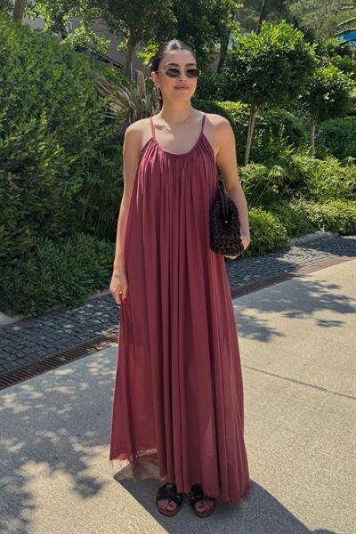 Solea Bordo Askılı Tül Elbise