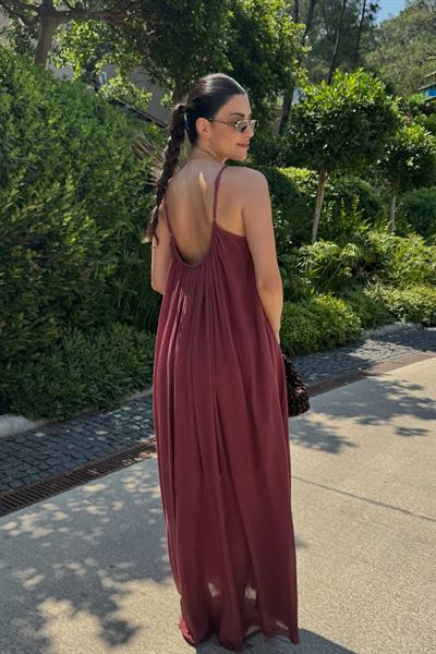 Solea Bordo Askılı Tül Elbise