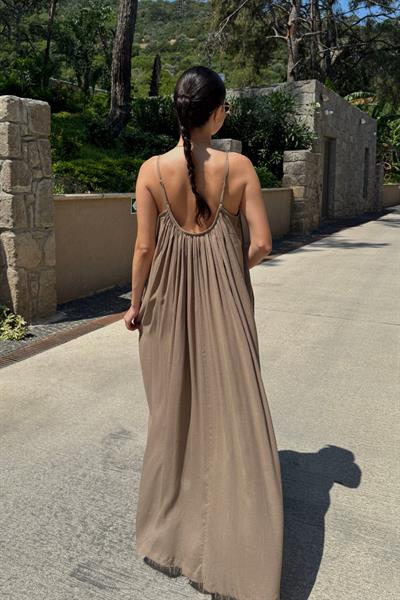 Solea Vizon Askılı Tül Elbise