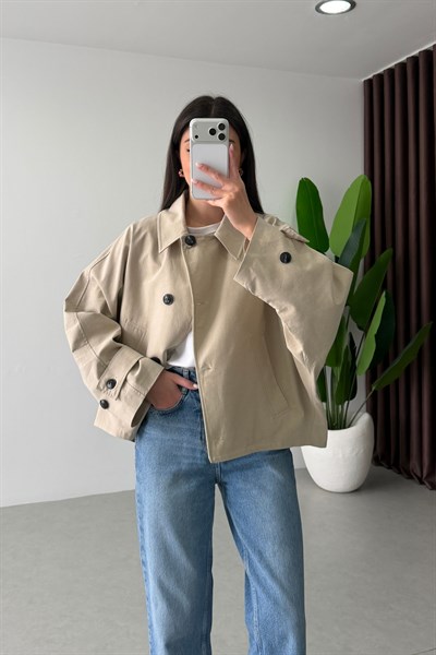 Soul Taş Oversize Ara Boy Trençkot