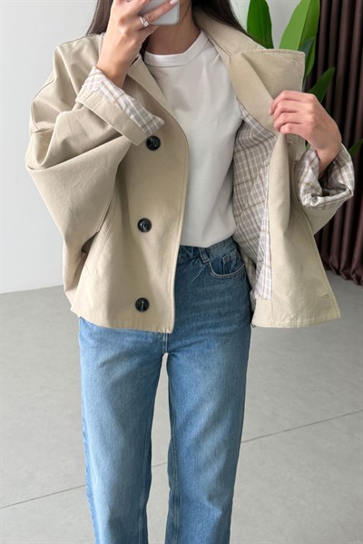 Soul Taş Oversize Ara Boy Trençkot