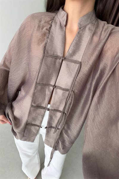 Stay Bronz Şifon Kimono Gömlek