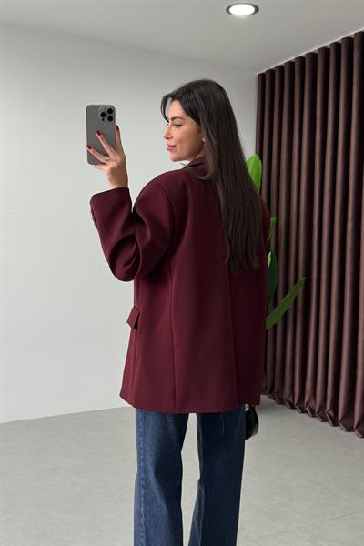 Talia Bordo Oversize Blazer