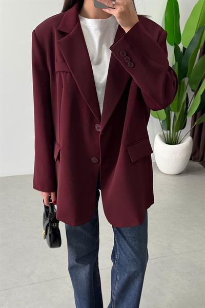 Talia Bordo Oversize Blazer