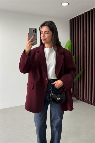 Talia Bordo Oversize Blazer