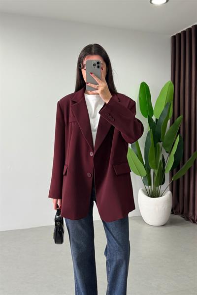 Talia Bordo Oversize Blazer