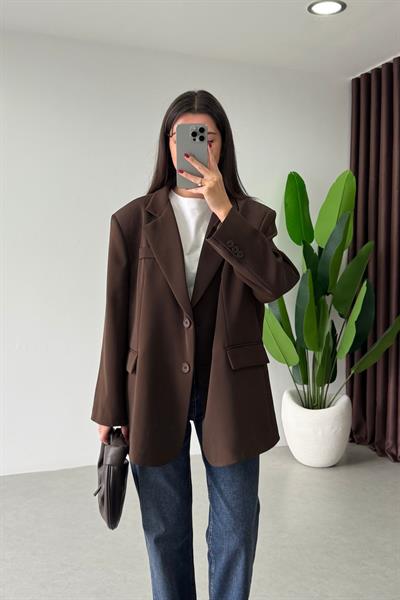 Talia Kahve Oversize Blazer
