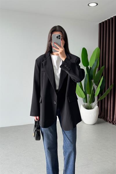 Talia Siyah Oversize Blazer