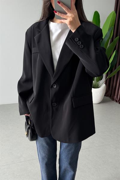 Talia Siyah Oversize Blazer