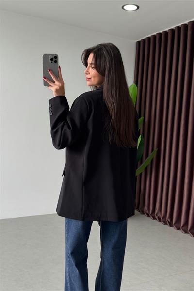 Talia Siyah Oversize Blazer