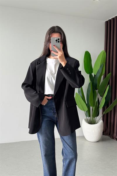 Talia Siyah Oversize Blazer