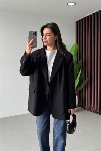 Talia Siyah Oversize Blazer