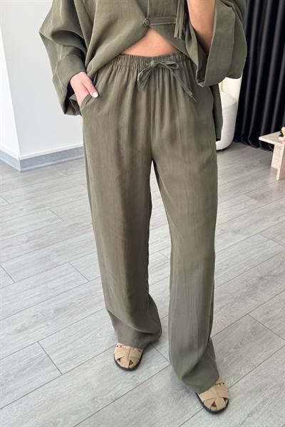 Tasha Haki Modal Bluz Pantolon Takım