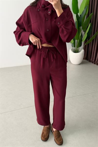Tiva Bordo Dik Yaka Tasarım Takım