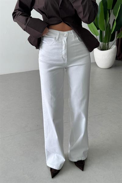 Kika Beyaz Wide Leg Jean