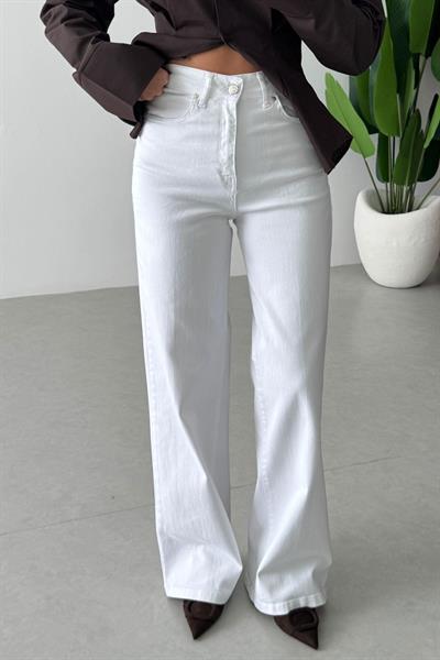Kika Beyaz Wide Leg Jean
