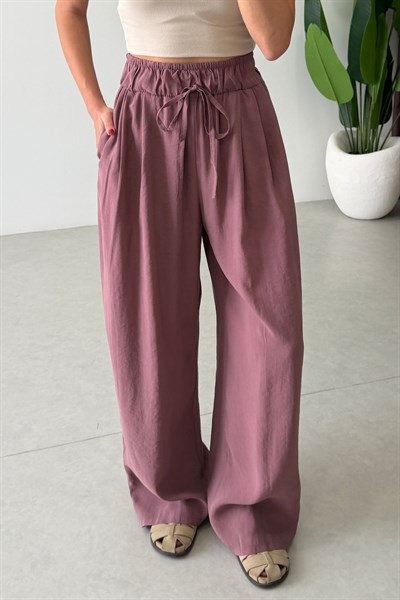 Vex Gül Kurusu Beli Lastikli Modal Pantolon