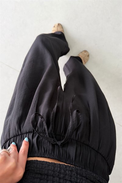 Vex Siyah Beli Lastikli Modal Pantolon