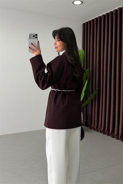 West Mürdüm Fular Kemerli Blazer