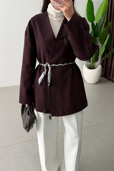 West Mürdüm Fular Kemerli Blazer
