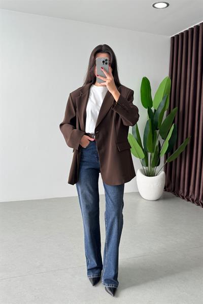 Yakira Koyu Mavi Wide Leg Jean 