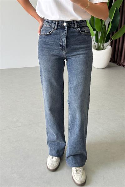 Vena Koyu Lacivert Wide Leg Jean