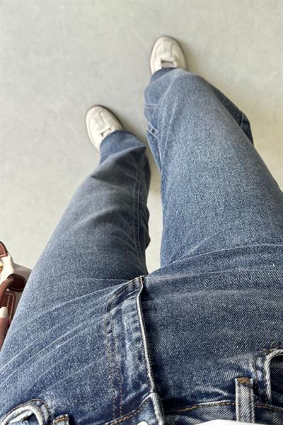 Vena Koyu Lacivert Wide Leg Jean
