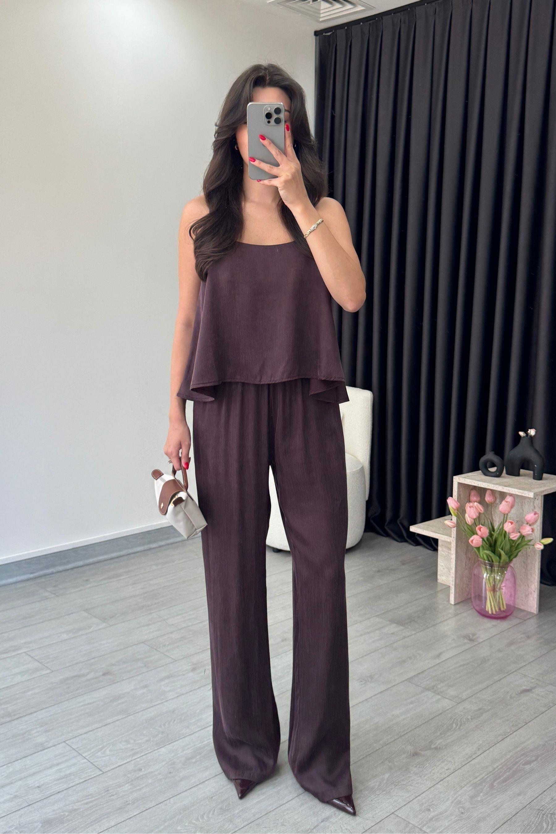 İsla Mürdüm Premium Modal Bluz Pantolon Takım