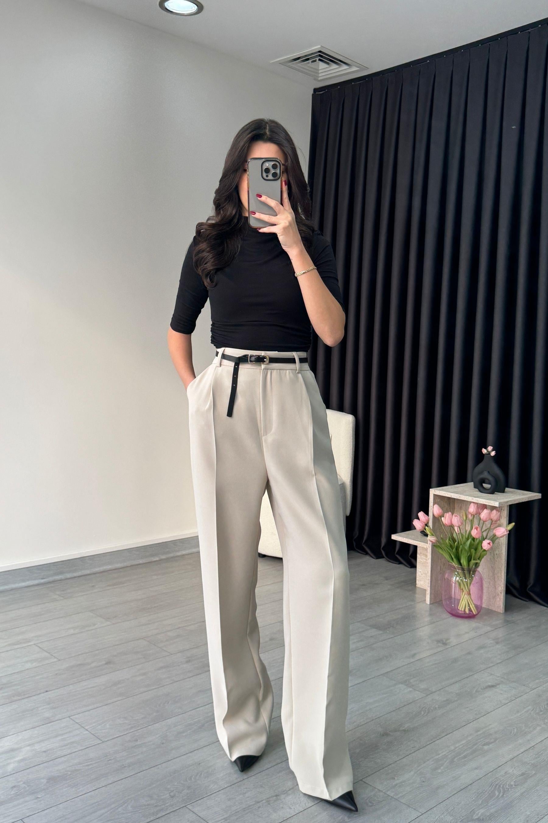 Linda Taş Premium Krep Kumaş Pantolon
