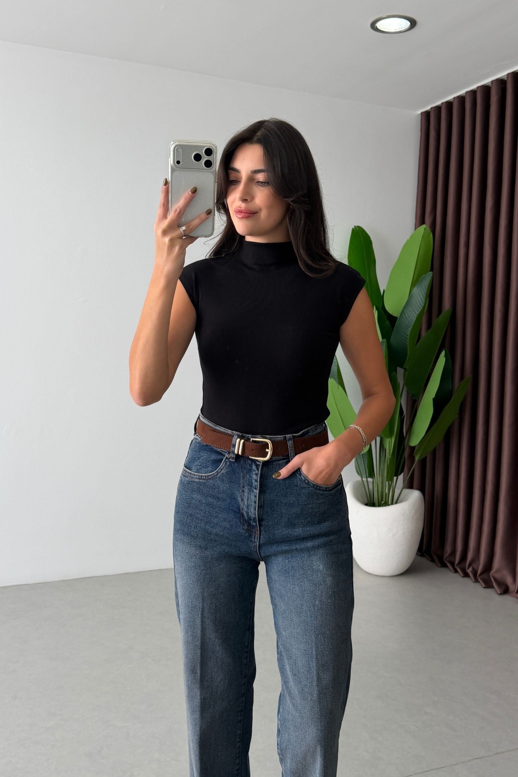 Lucia Siyah T Kol Fitilli Body 