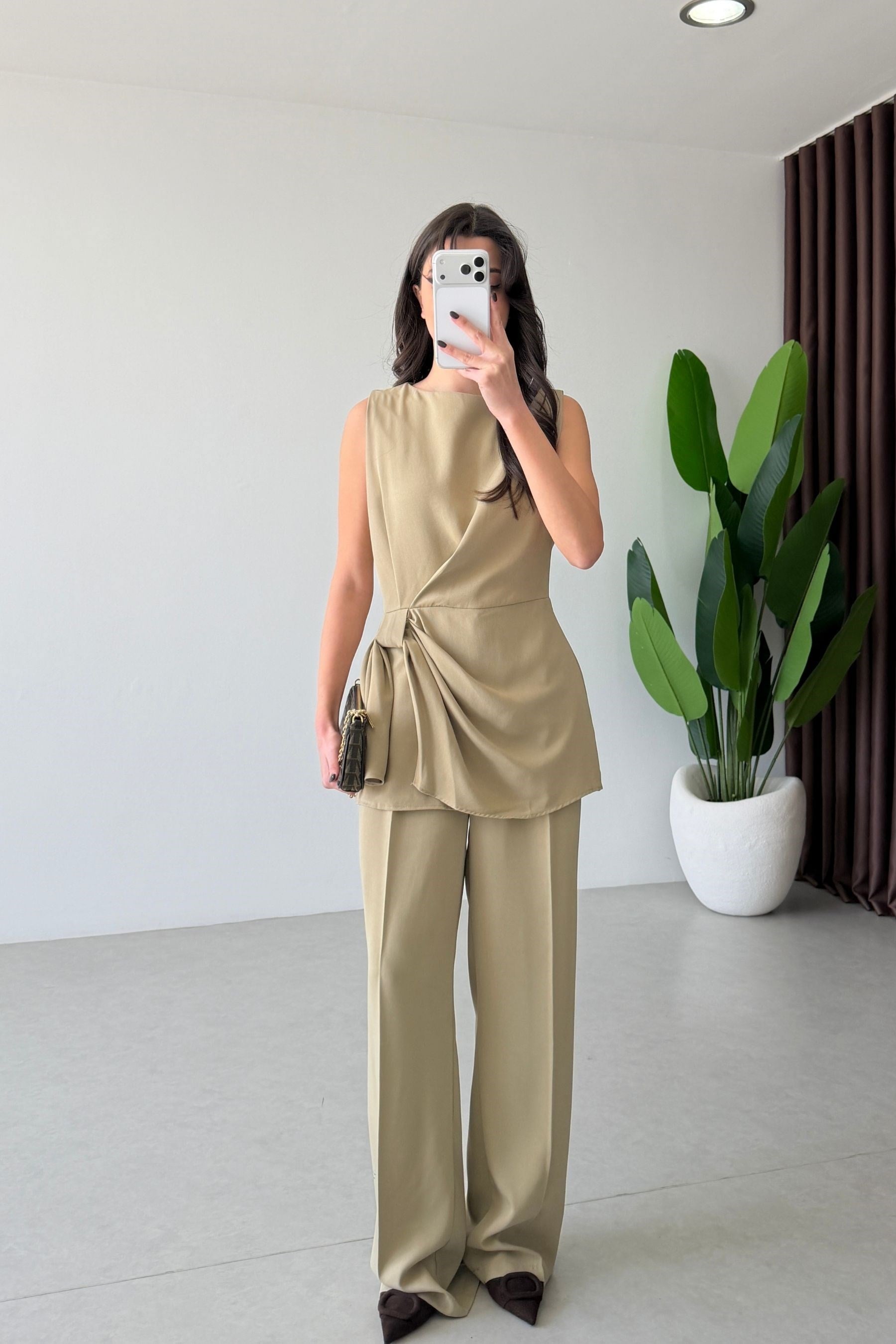 Luisa Mint Tasarım Bluz Pantolon Takım