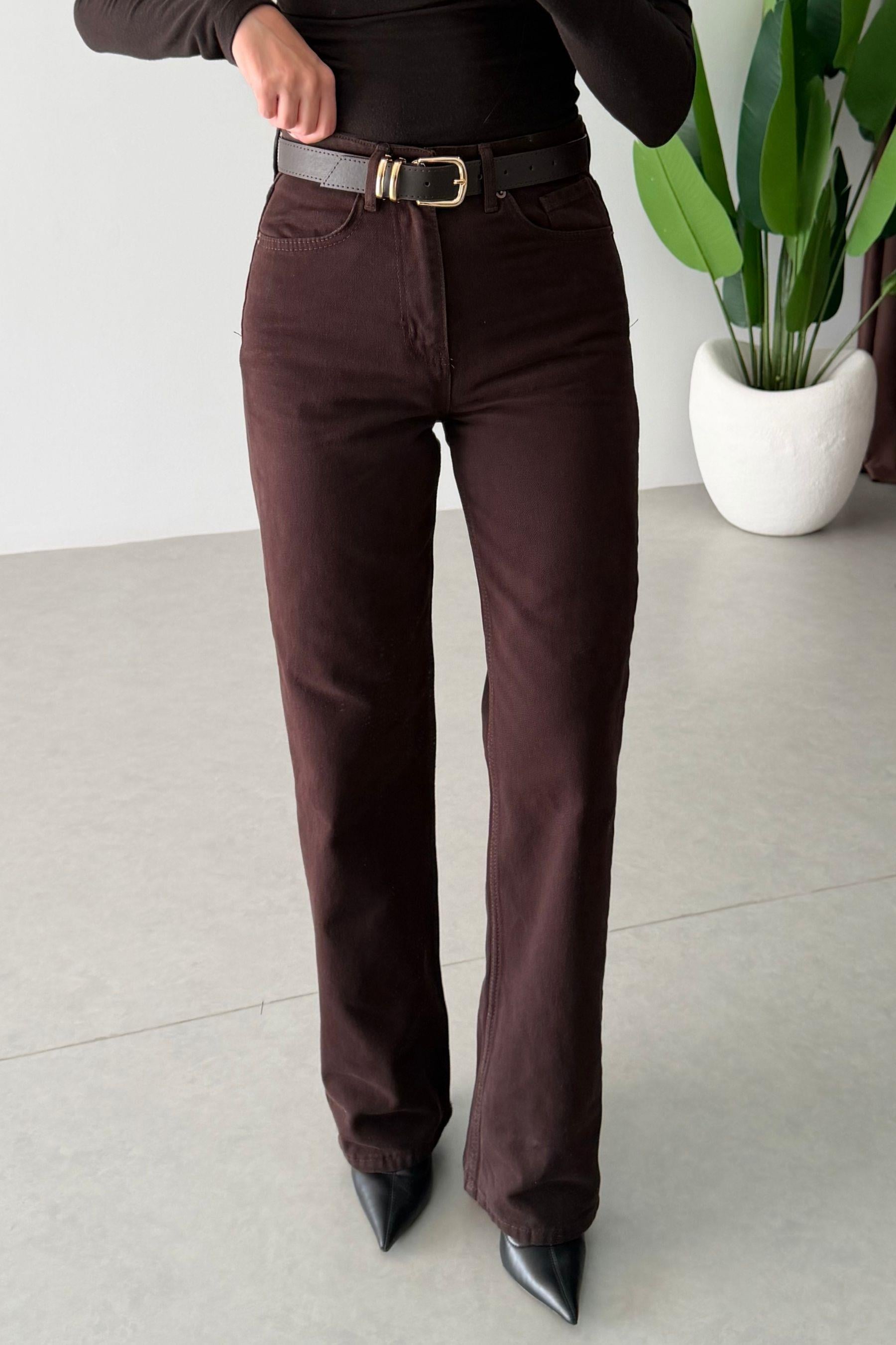 Pansy Acı Kahve Straight Fit Jean