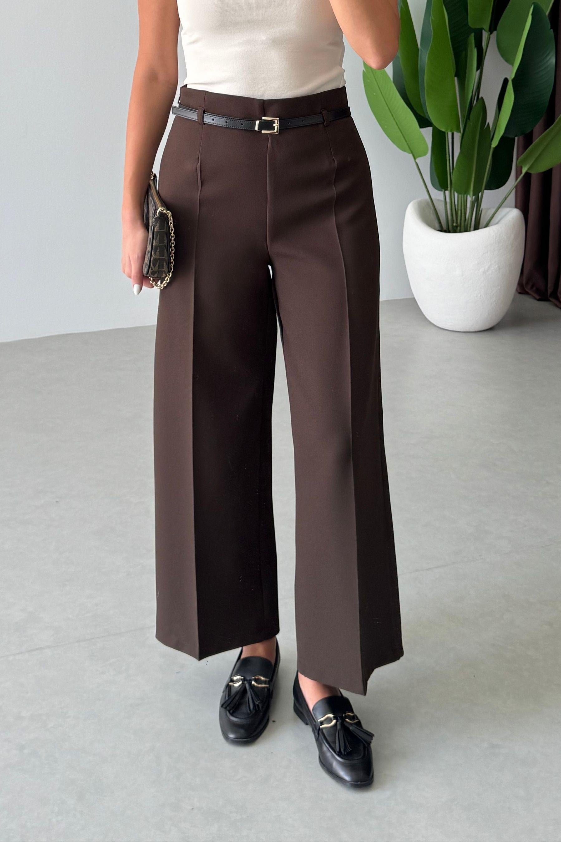 Tely Kahve Culotte Pantolon