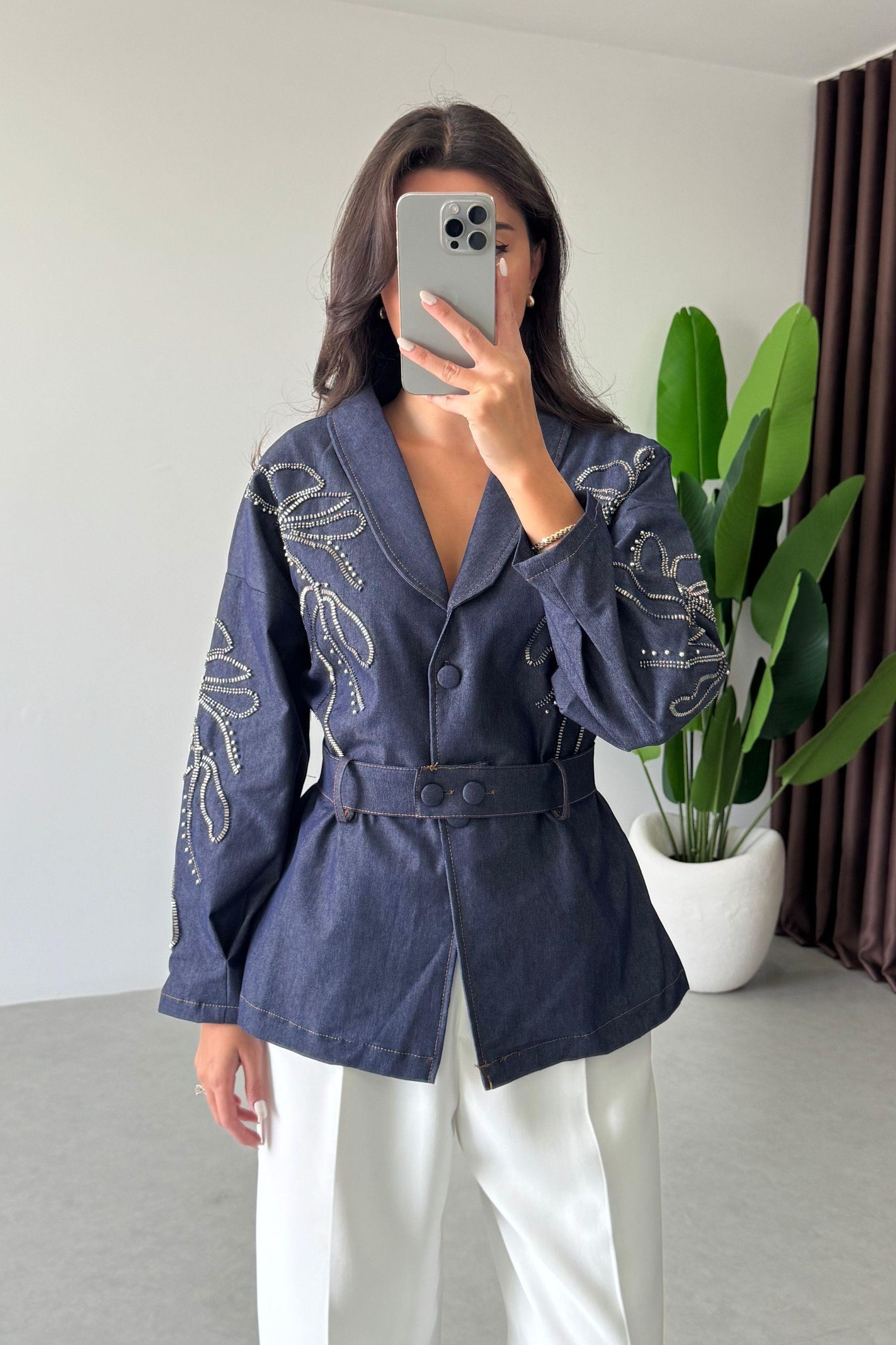 Valen Nakışlı Denim Ceket
