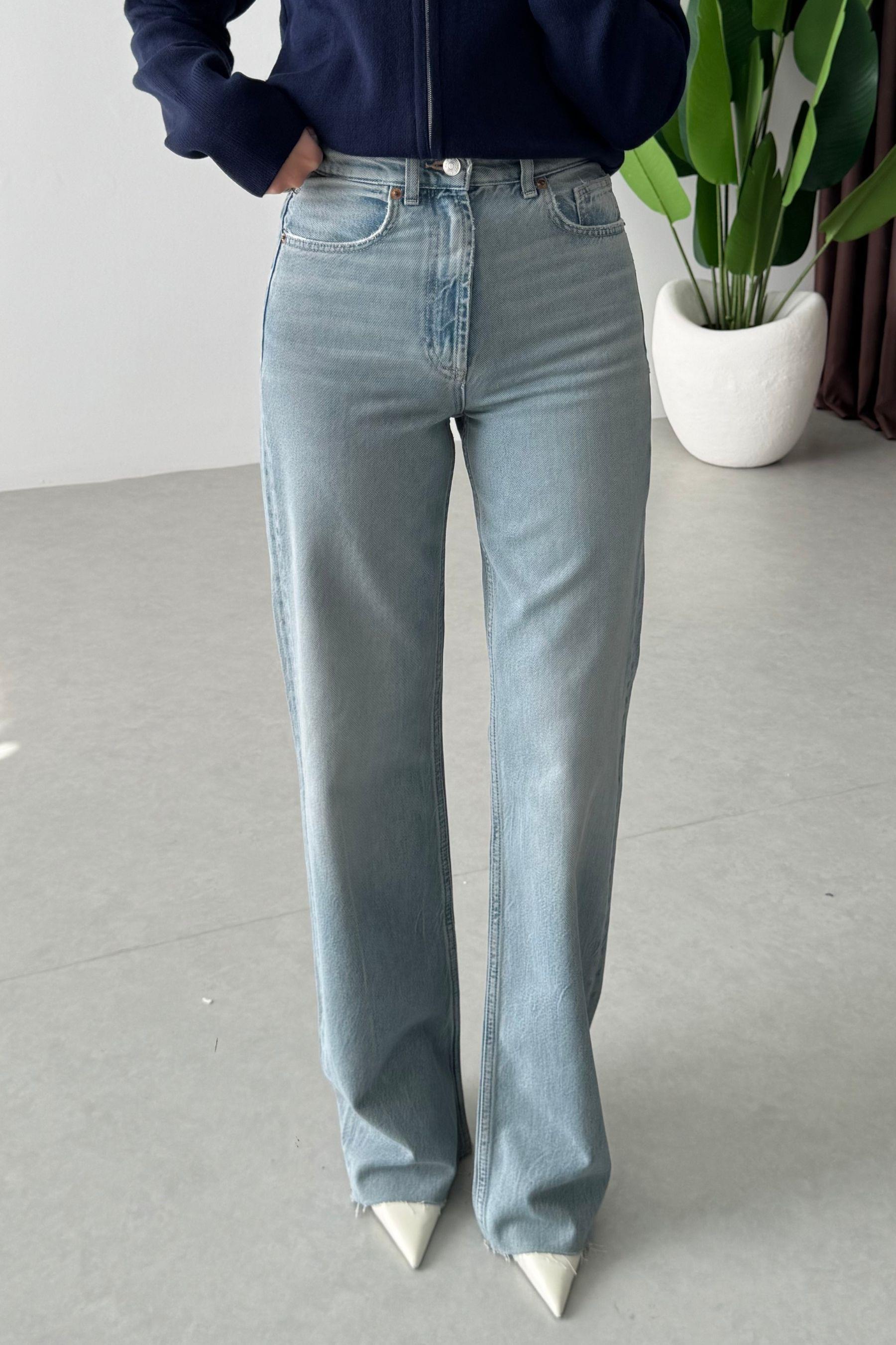 Yelin Buz Mavi Straight Fit Jean